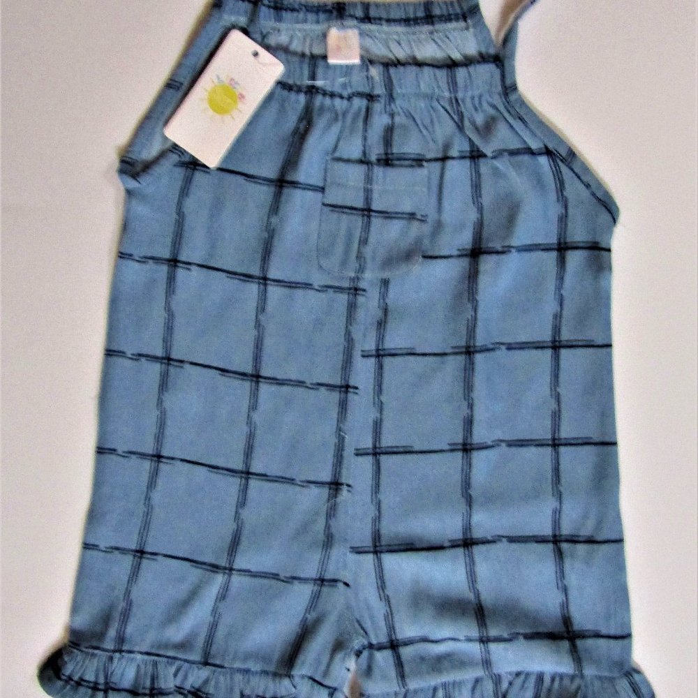 Little Sun girls blue summer romper 3T 4T